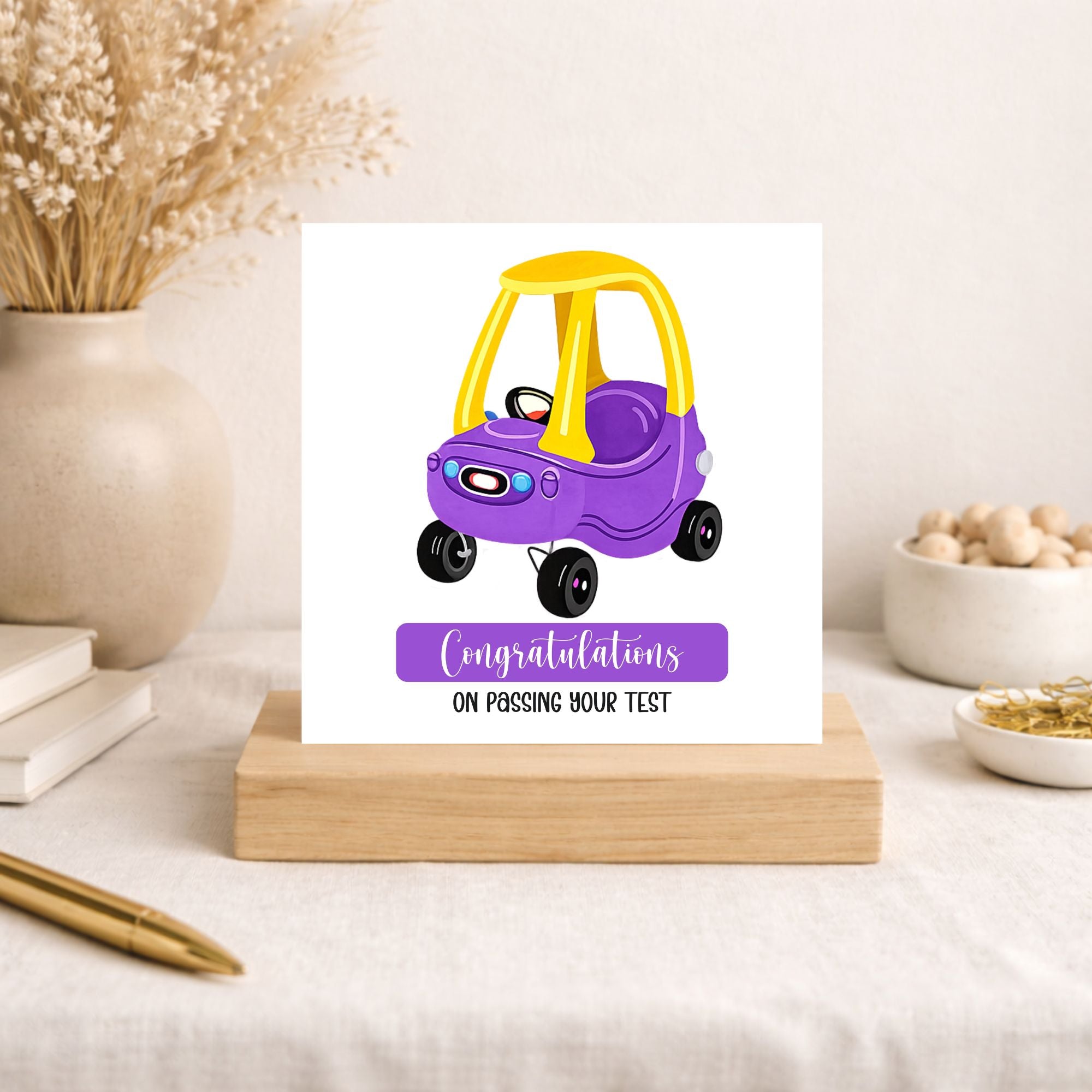 Funny Passed Your Driving Test Card – Cute Little Car Congratulations Card