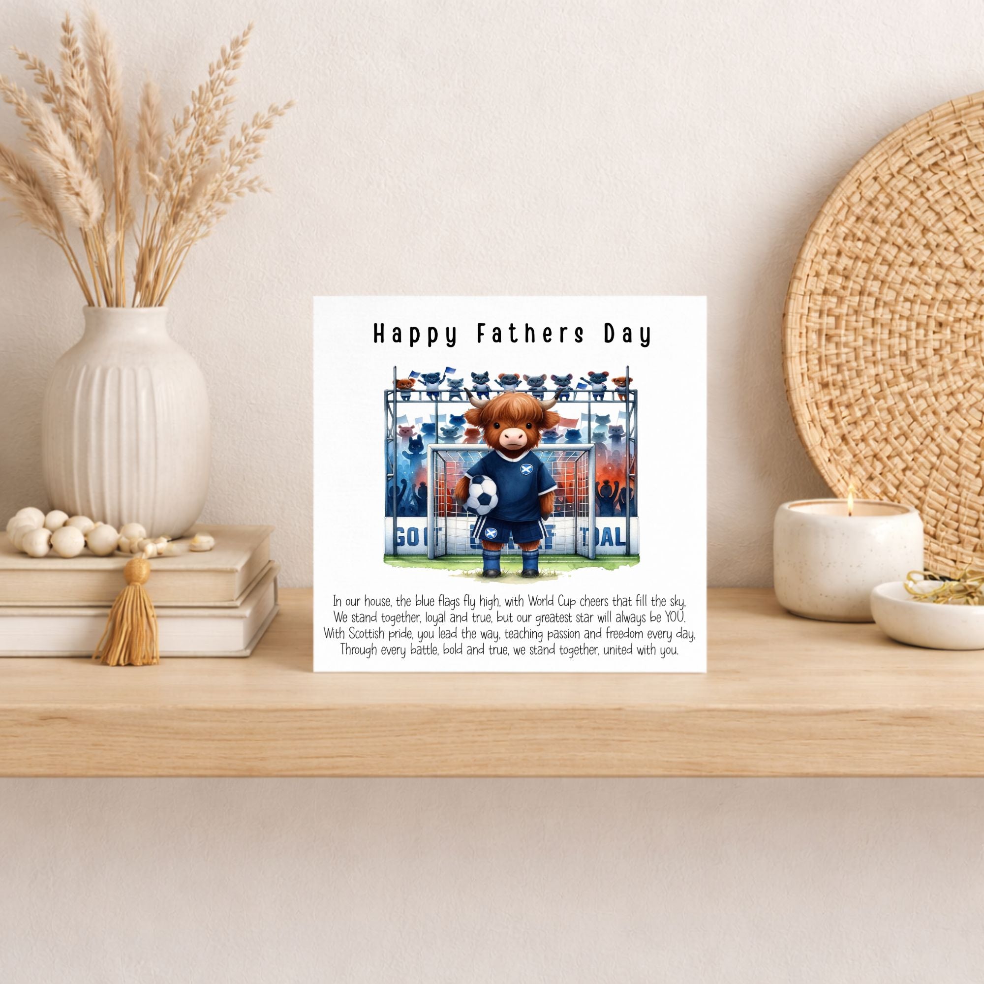 Highland Cow Father’s Day Card – Scotland Football Dad