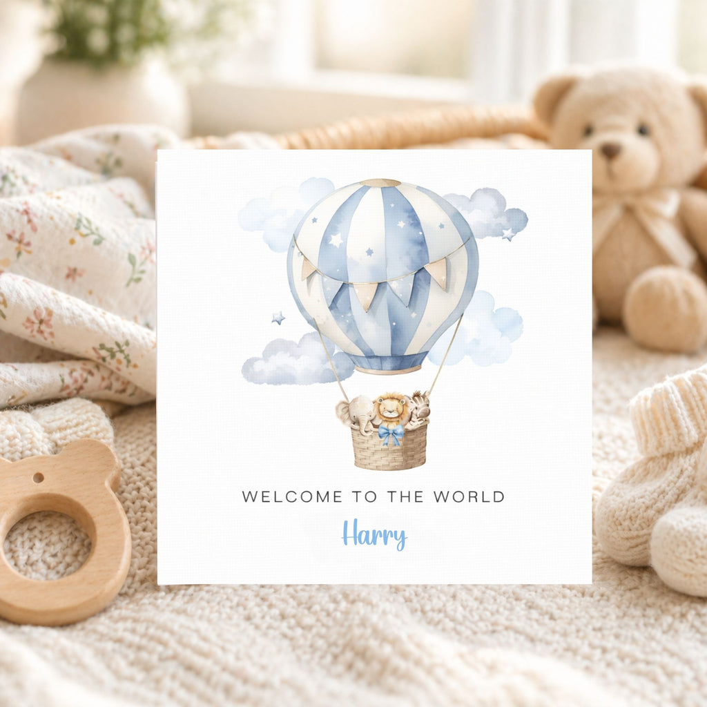 Personalised New Baby Card | Welcome to the World | Baby Boy or Girl