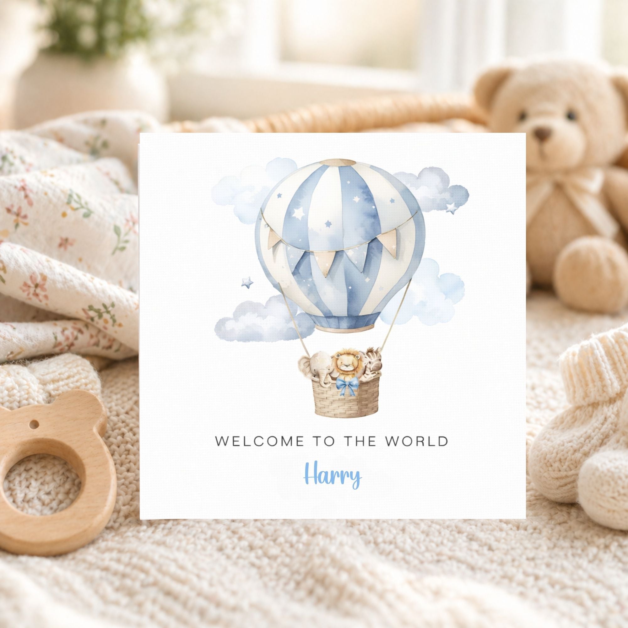 Personalised New Baby Card | Welcome to the World | Baby Boy or Girl