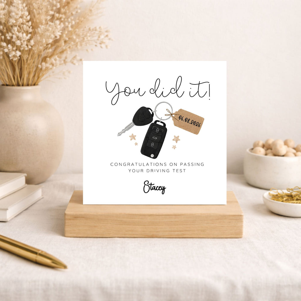 Personalised Driving Test Congratulations Card | New Driver Card | Passed Driving Test Card | Congratulations Car Keys Card