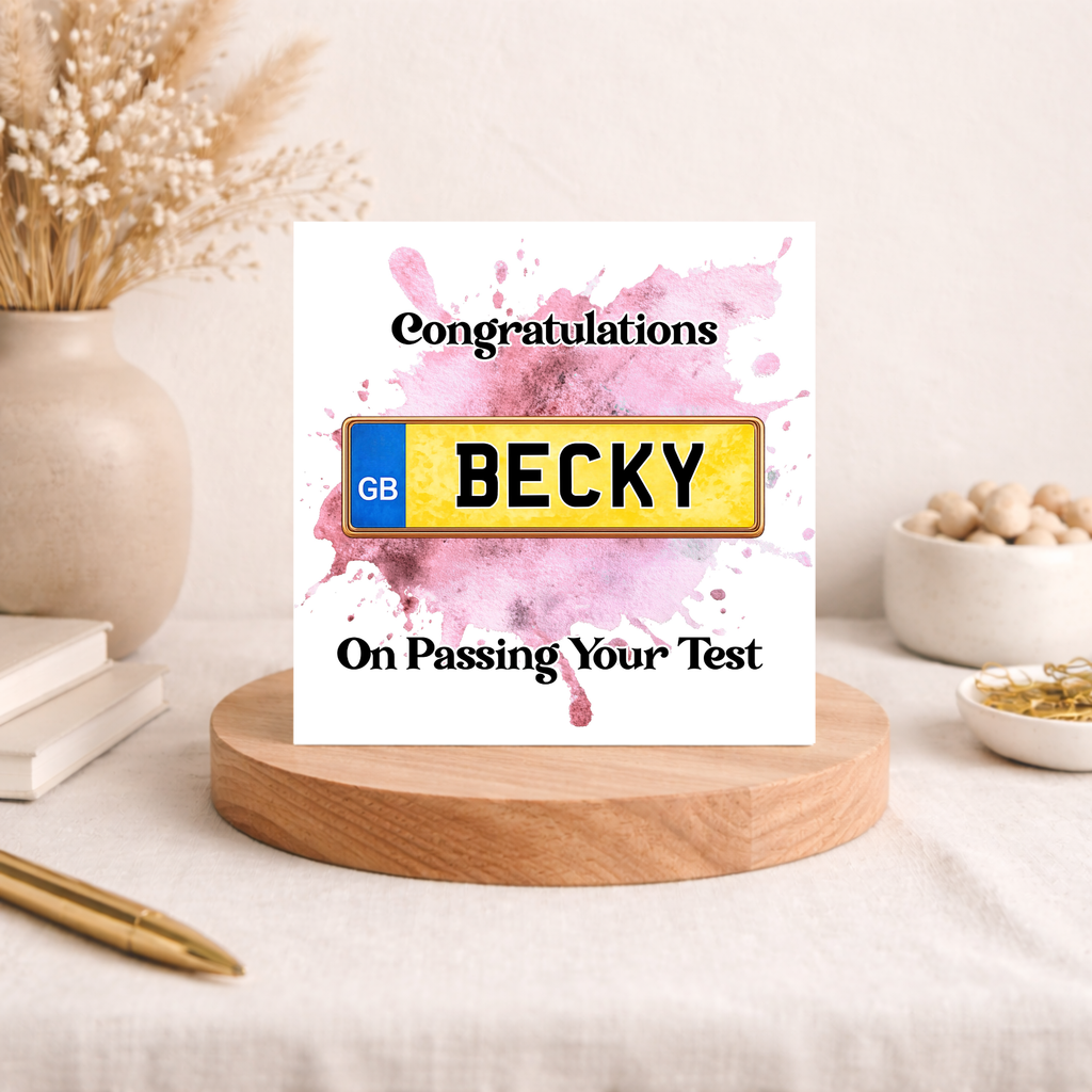 Personalised Passed Your Driving Test Card – Custom Number Plate Congratulations Card
