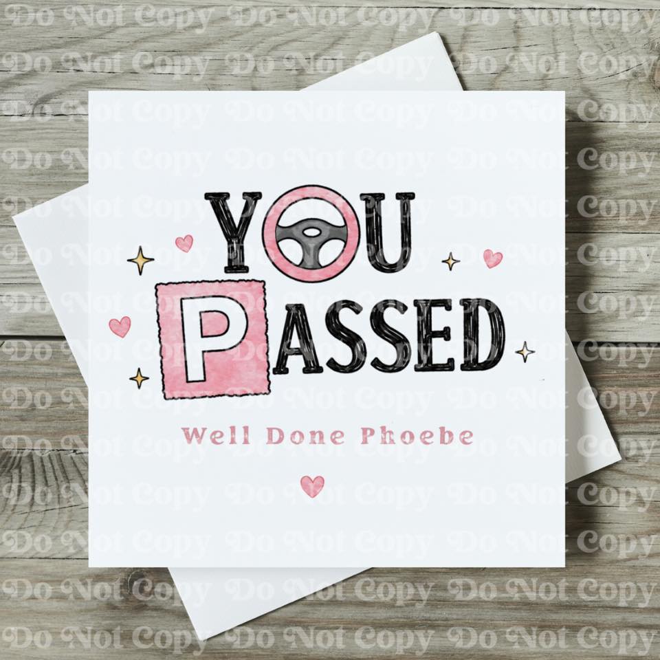 Personalised You Passed Driving Test Card