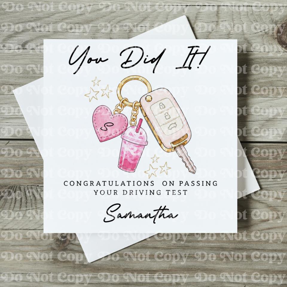 Personalised Driving Test Pass Card – You Did It!