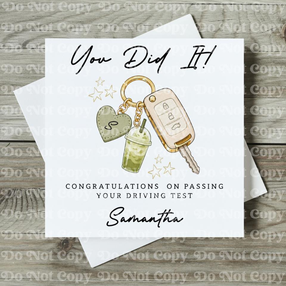 Personalised Driving Test Pass Card – You Did It!