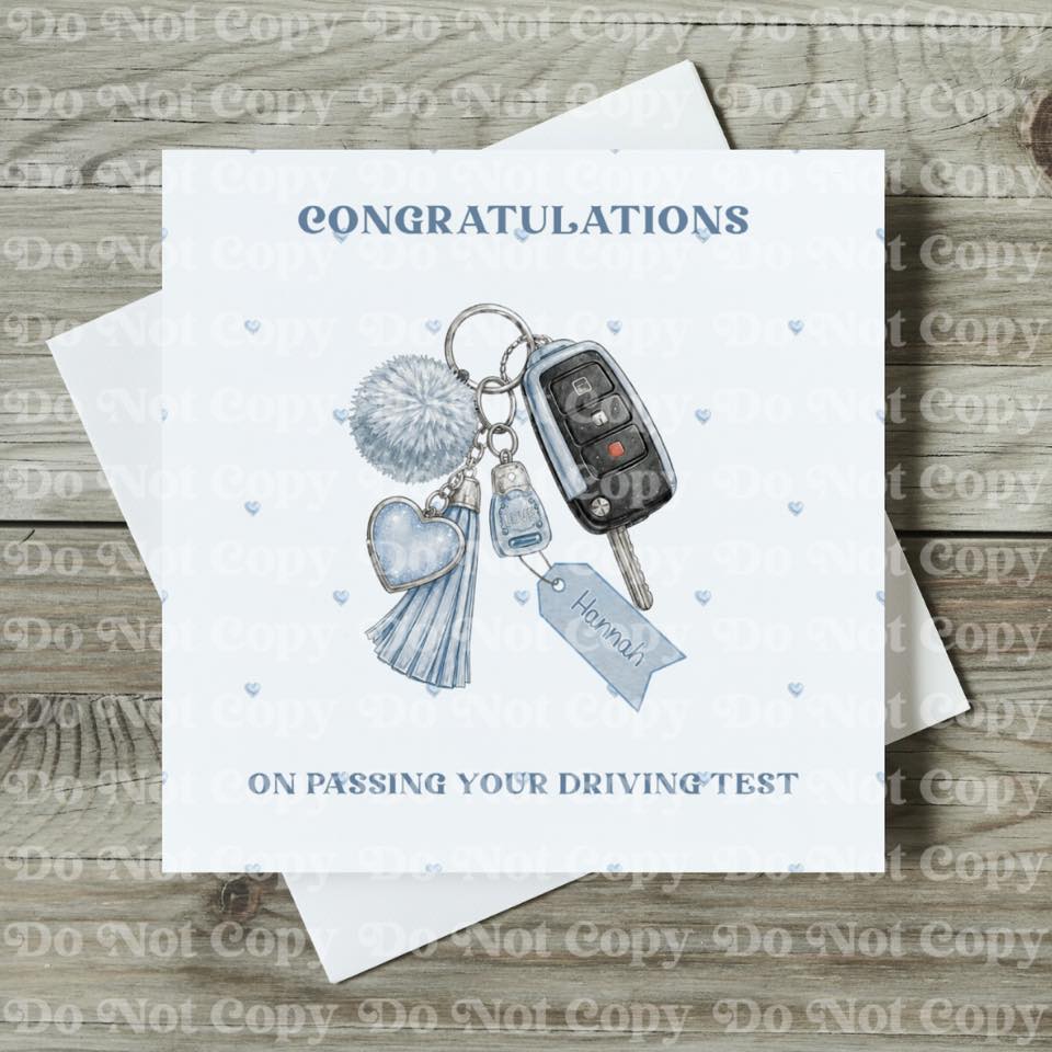Personalised Driving Test Congratulations Card – Car Key Design