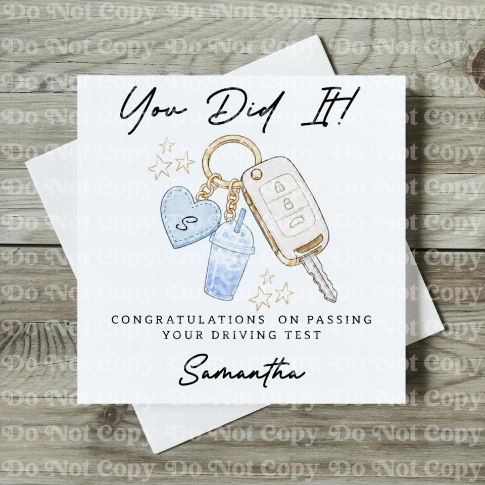 Personalised Driving Test Pass Card – You Did It!