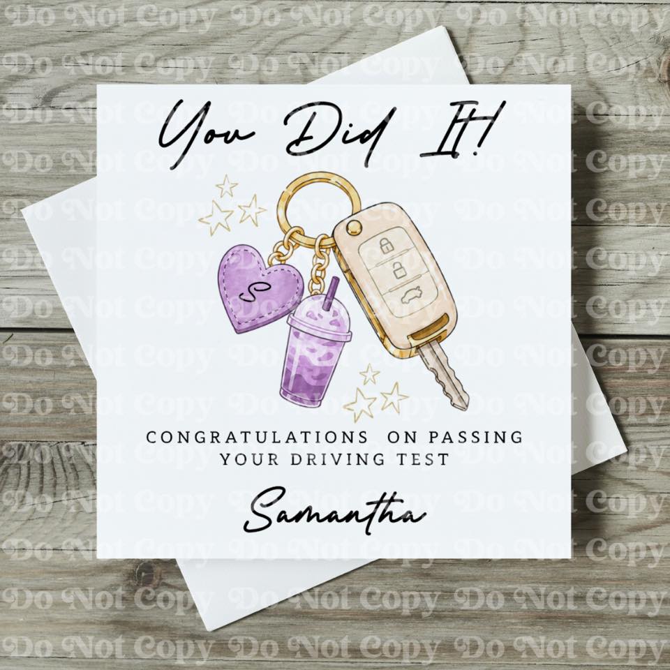 Personalised Driving Test Pass Card – You Did It!