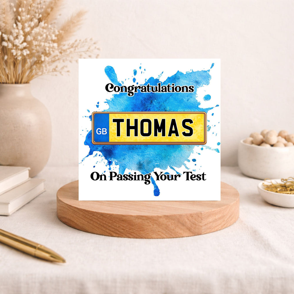 Personalised Passed Your Driving Test Card – Custom Number Plate Congratulations Card