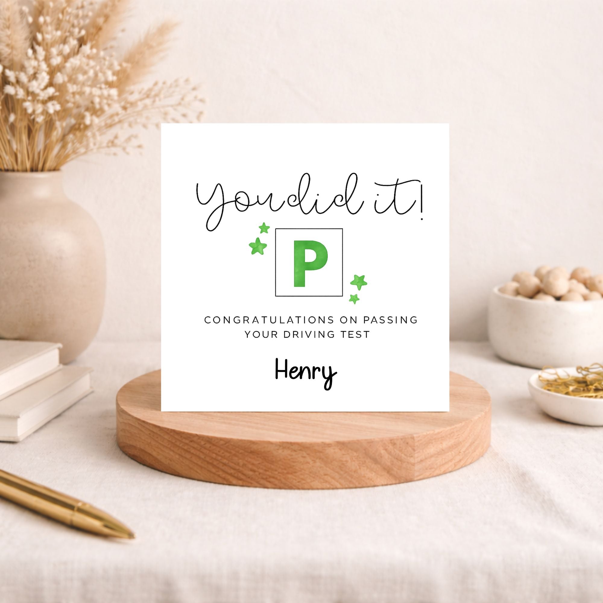 Personalised Driving Test Passed Card | You Did It Driving Test Card | Congratulations New Driver Card | Custom Name Congratulations Card