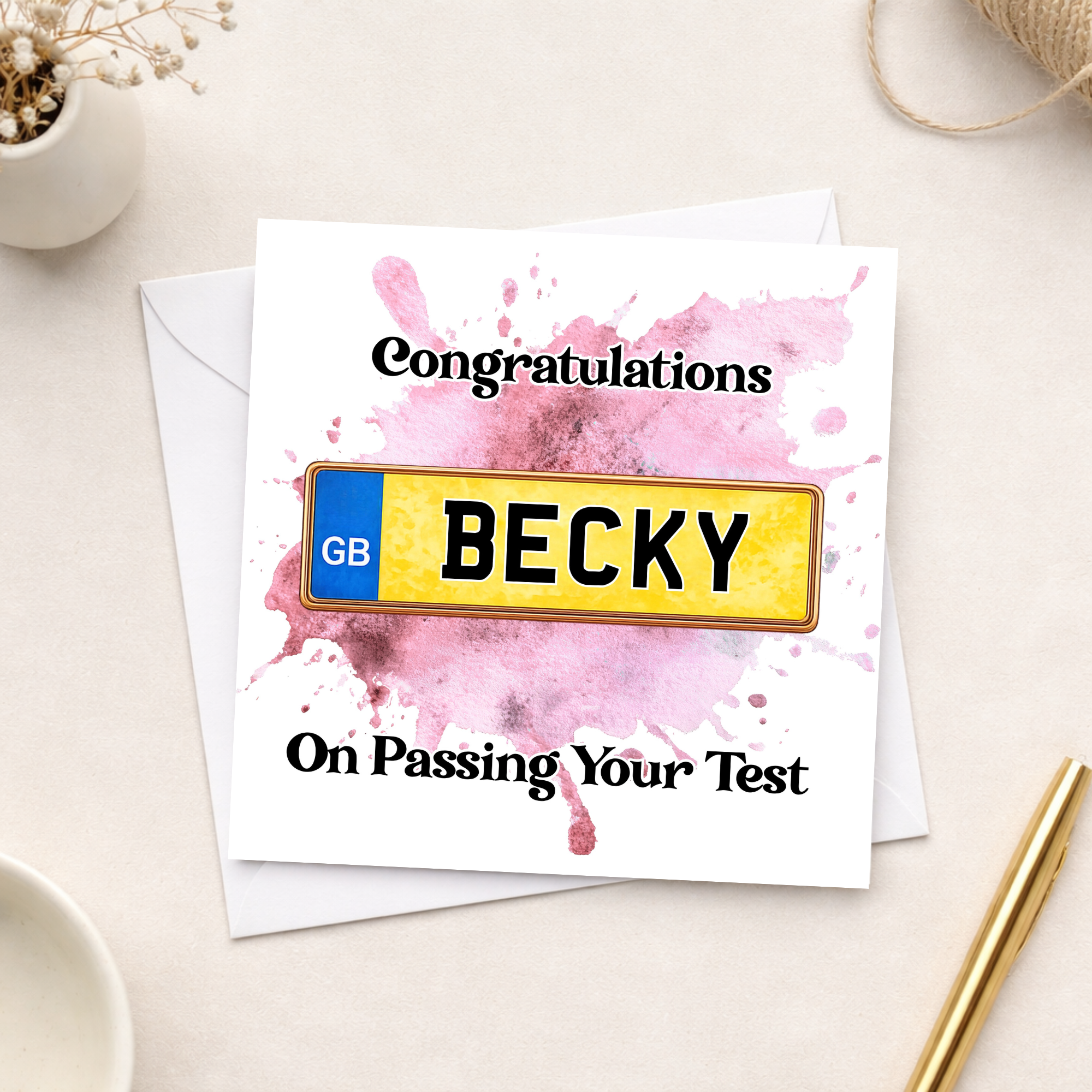 Personalised Passed Your Driving Test Card – Custom Number Plate Congratulations Card