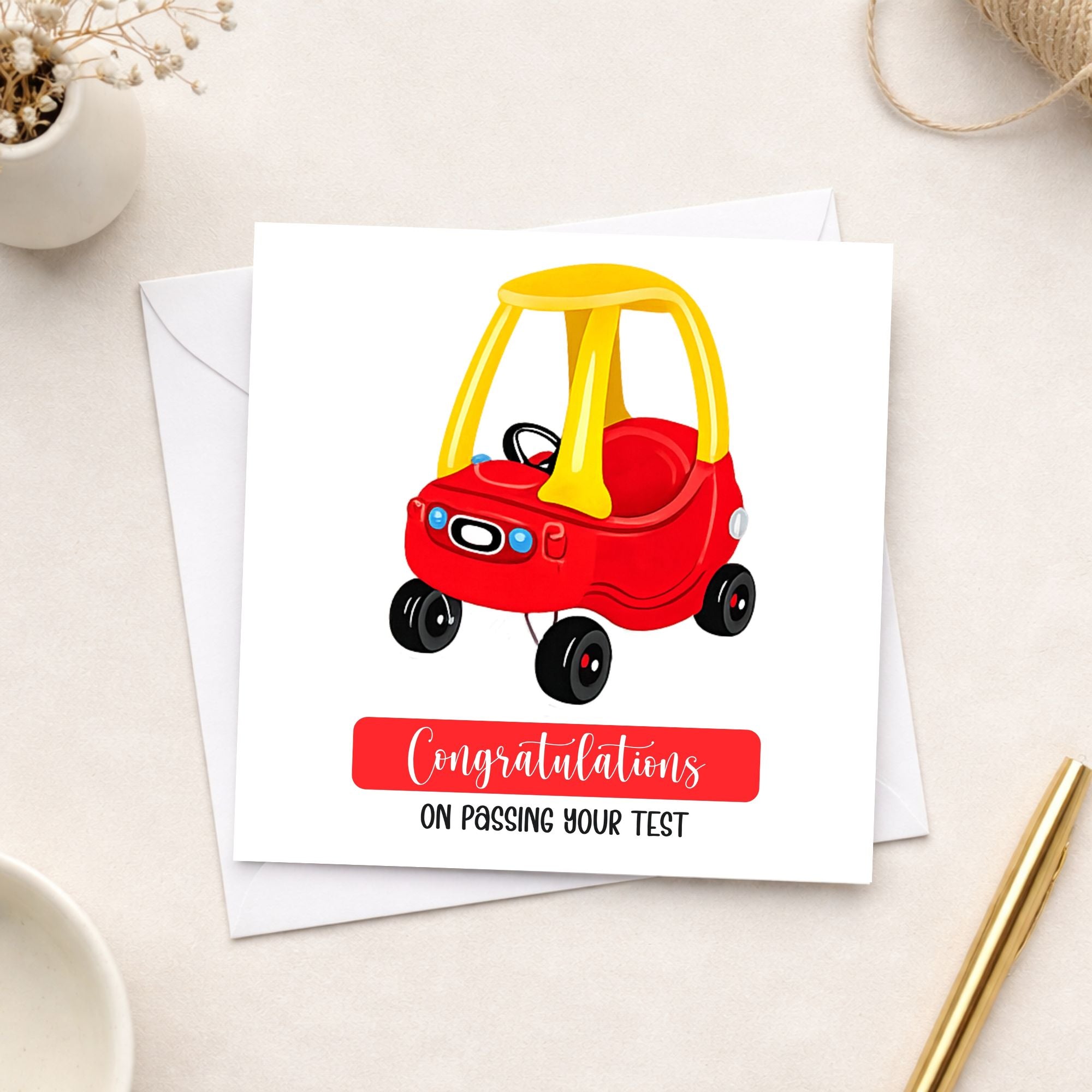 Funny Passed Your Driving Test Card – Cute Little Car Congratulations Card