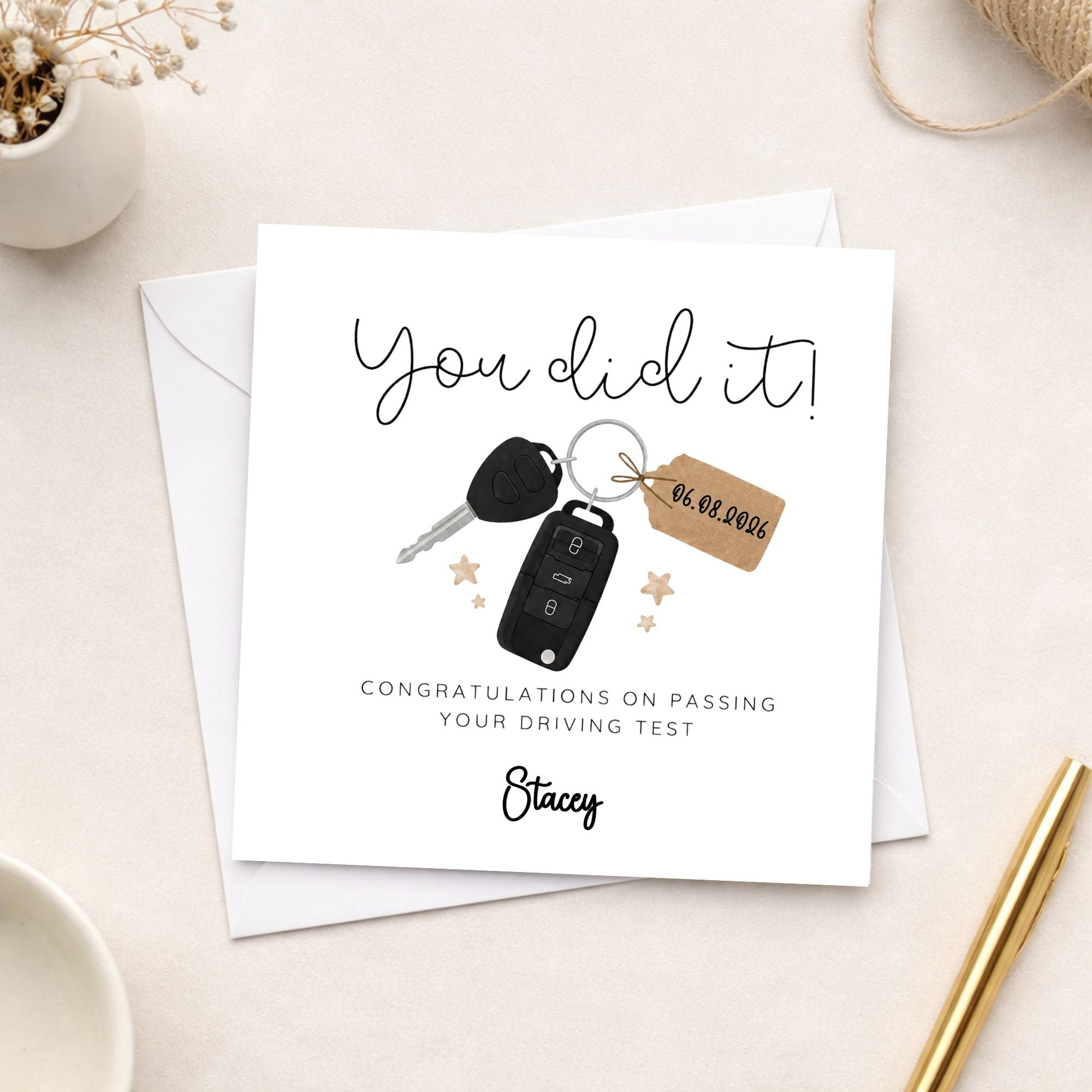 Personalised Driving Test Congratulations Card | New Driver Card | Passed Driving Test Card | Congratulations Car Keys Card