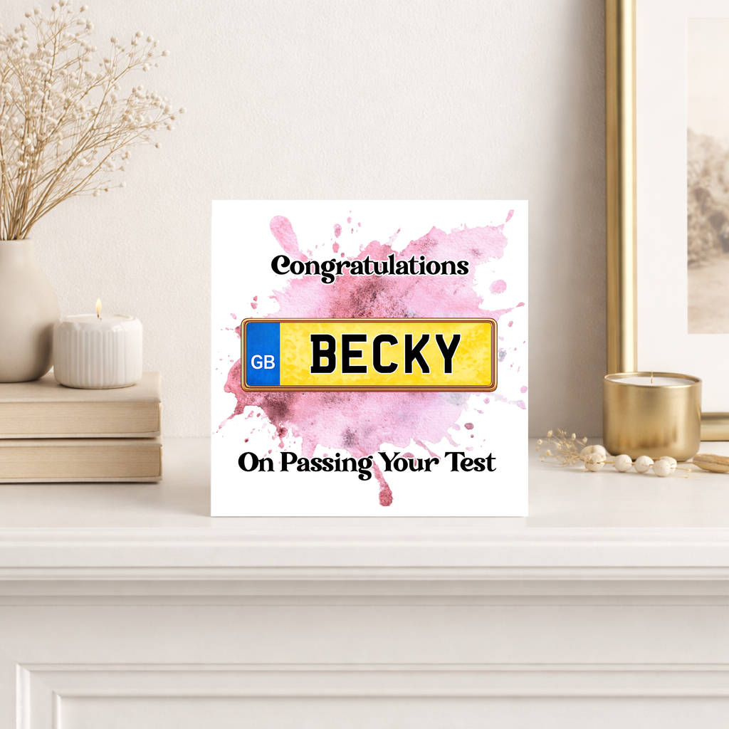 Personalised Passed Your Driving Test Card – Custom Number Plate Congratulations Card
