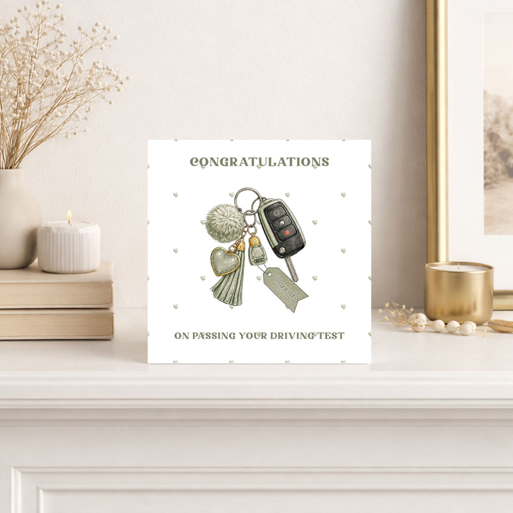 Personalised Driving Test Congratulations Card | New Driver Congratulations Card | Passing Driving Test Card | Car Keys Congrats Card