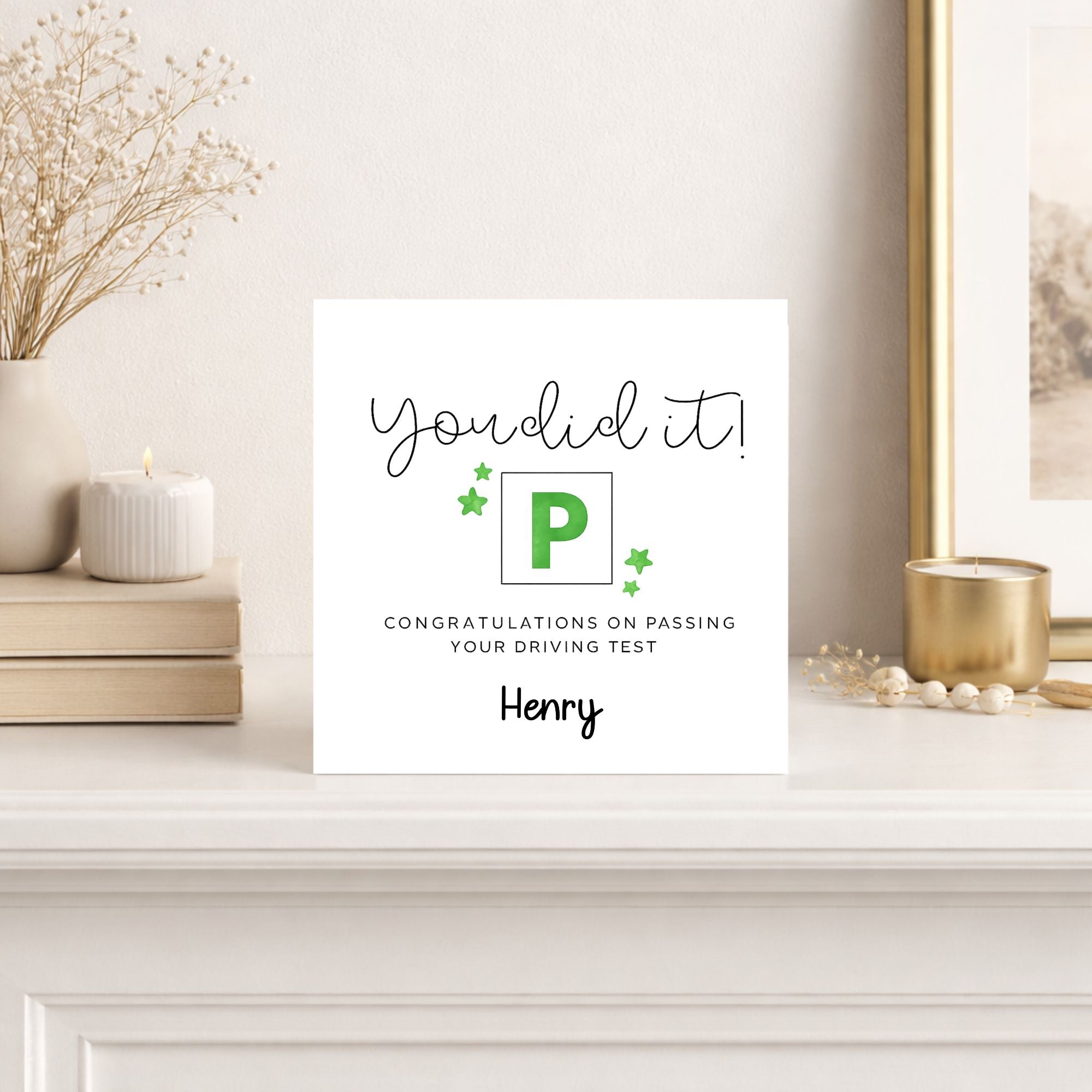 Personalised Driving Test Passed Card | You Did It Driving Test Card | Congratulations New Driver Card | Custom Name Congratulations Card