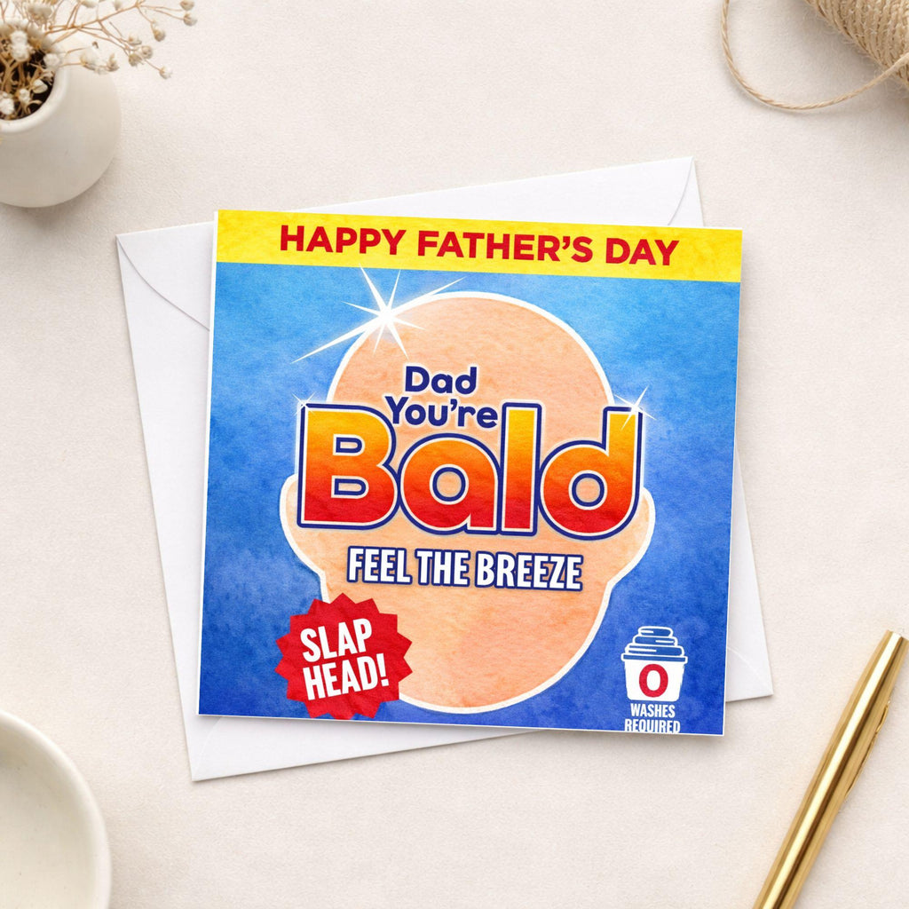 Funny Bald Dad Card – Feel The Breeze
