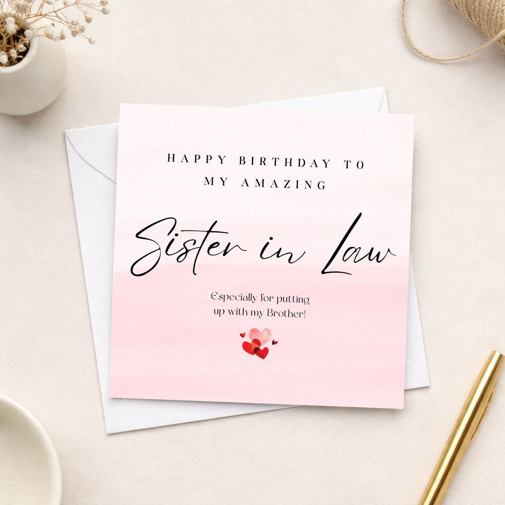 Happy Birthday Sister In Law Card | Funny Birthday Card for Sister-in-Law | Birthday Greeting Card