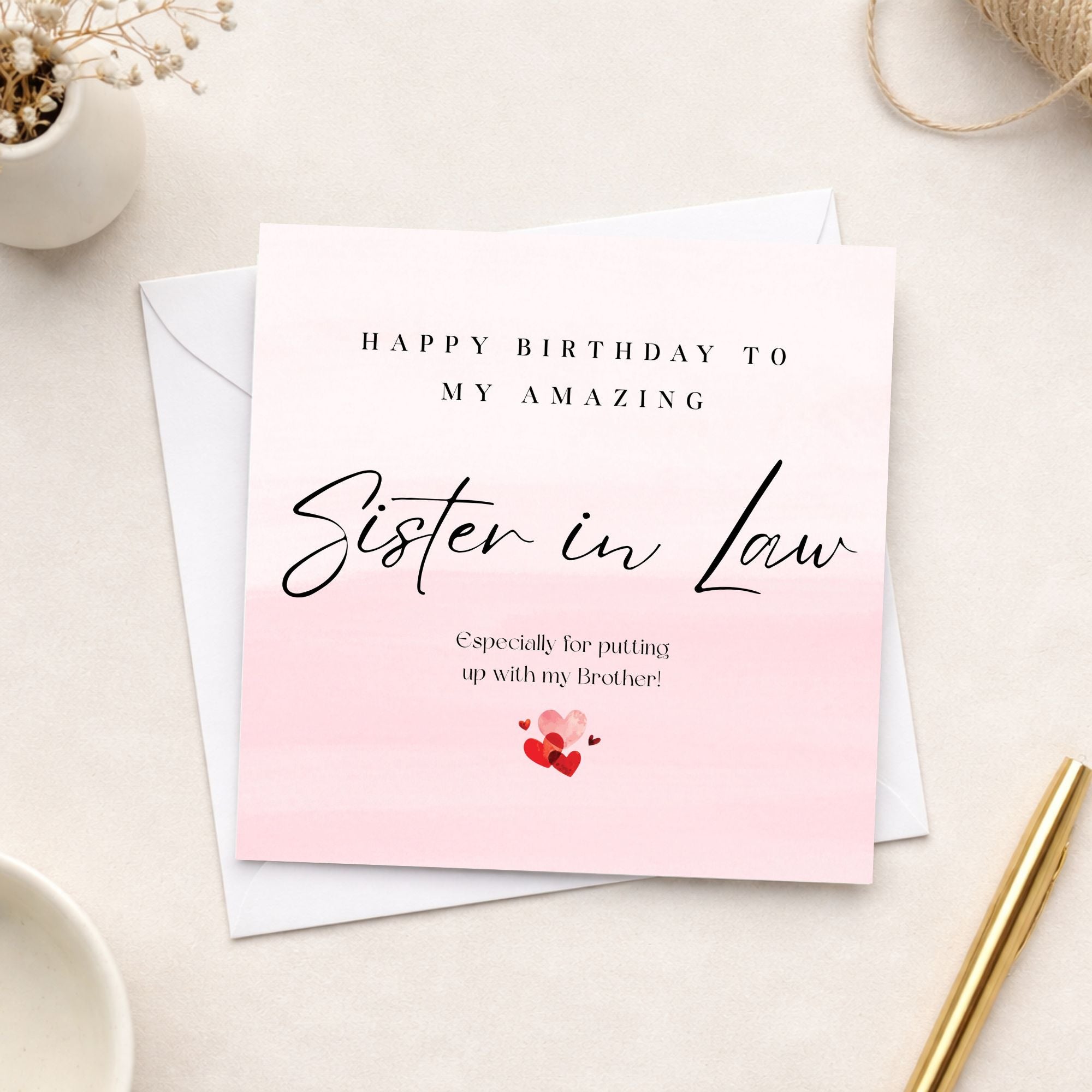 Happy Birthday Sister In Law Card | Funny Birthday Card for Sister-in-Law | Birthday Greeting Card