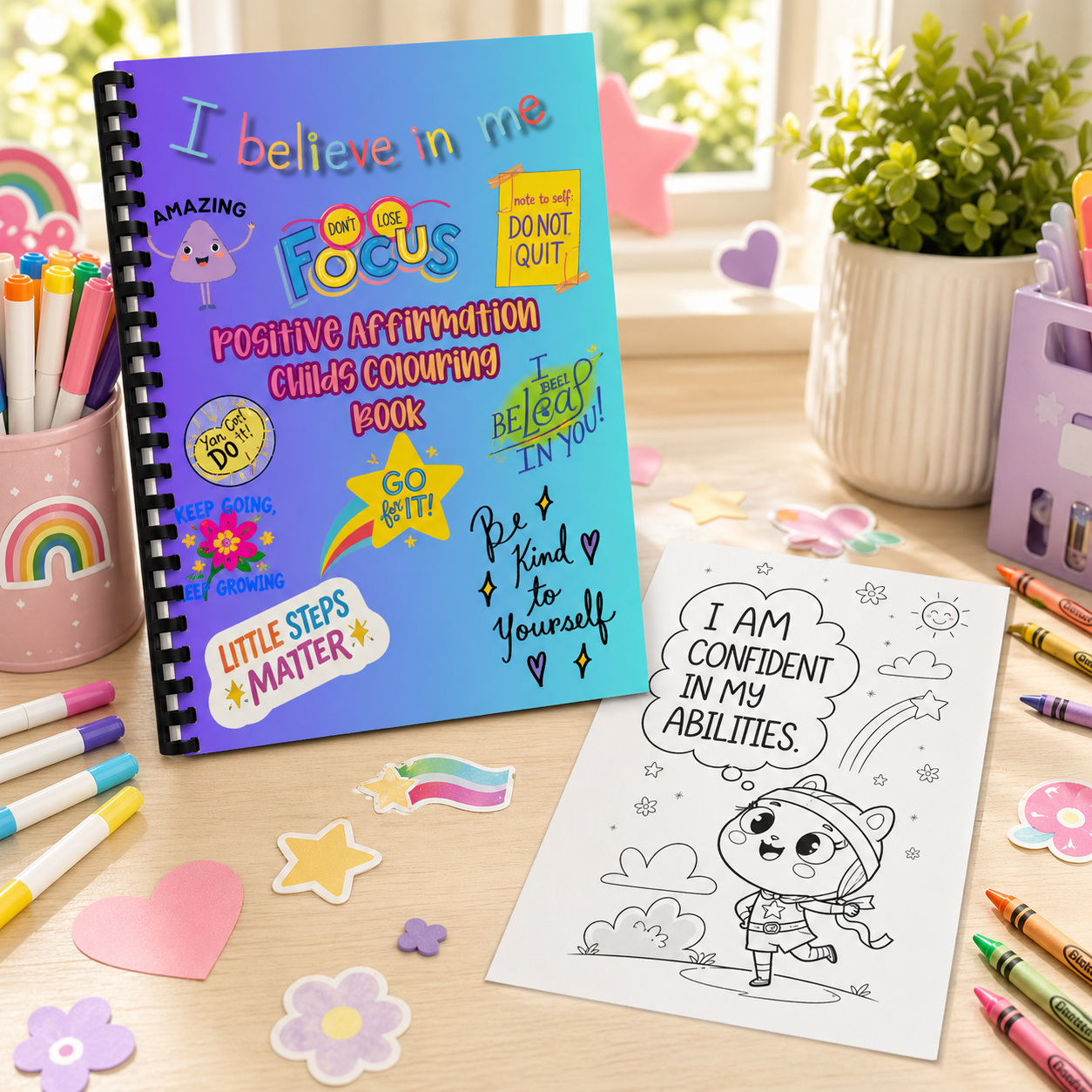 Kids Positive Affirmation Colouring Book