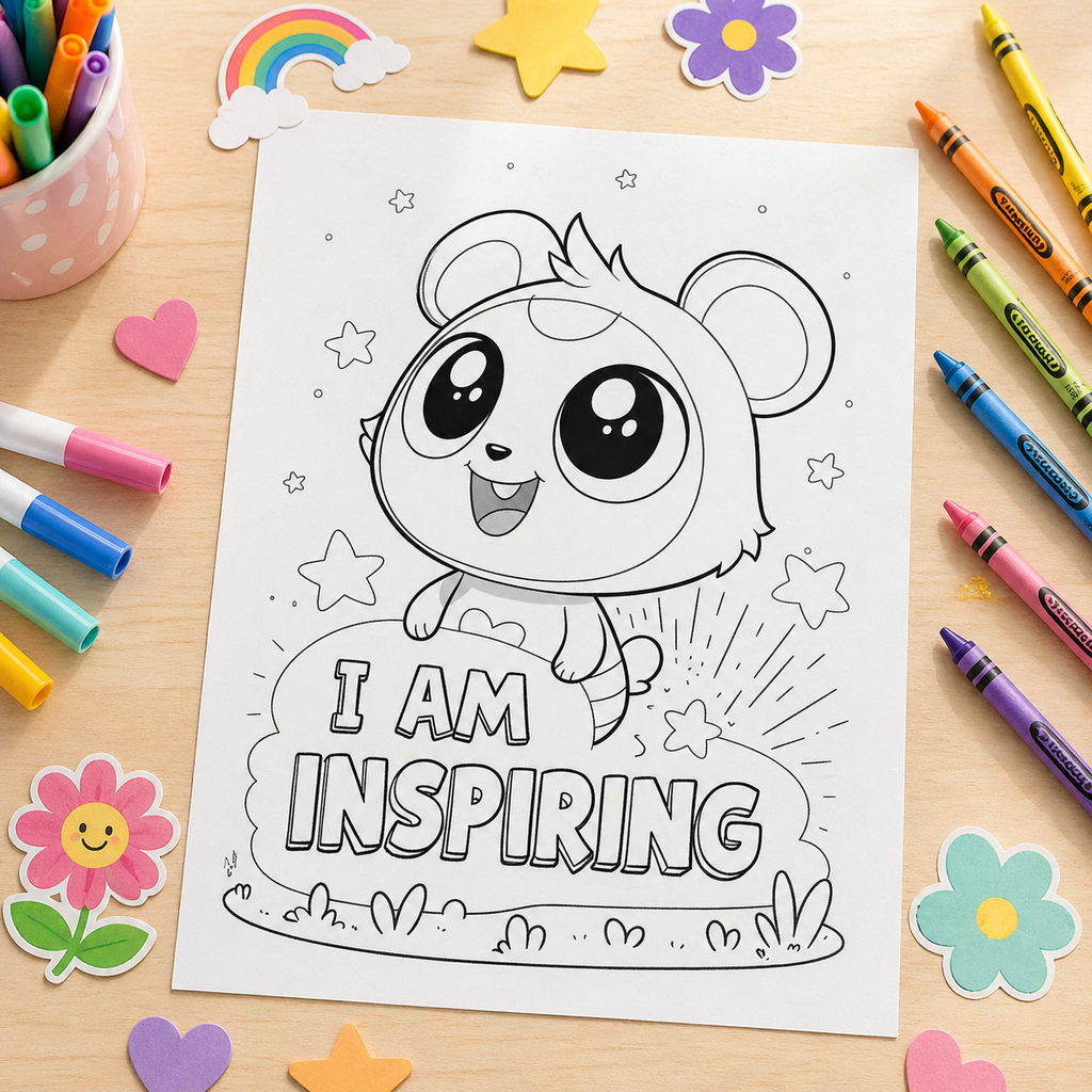 Kids Positive Affirmation Colouring Book