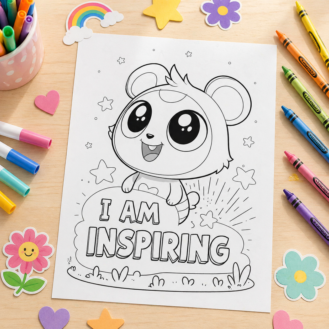 Kids Positive Affirmation Colouring Book
