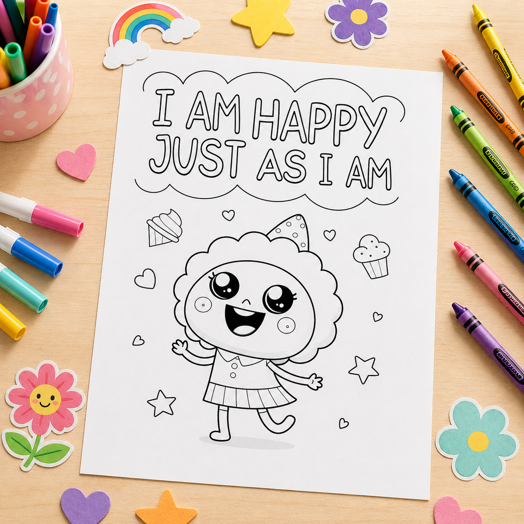 Kids Positive Affirmation Colouring Book