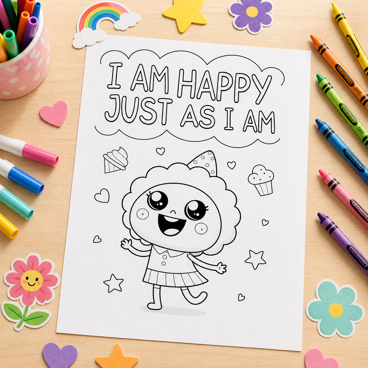 Kids Positive Affirmation Colouring Book
