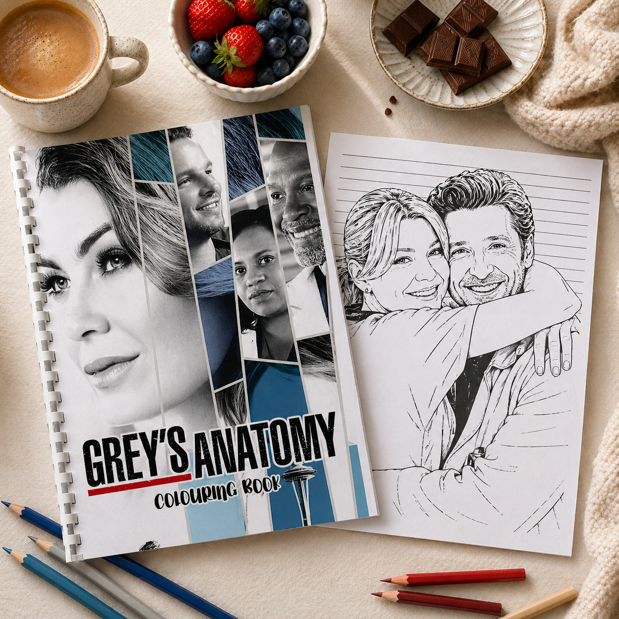 Grey’s Anatomy Inspired Colouring Book | 20 Page A4 Adult Colouring Book