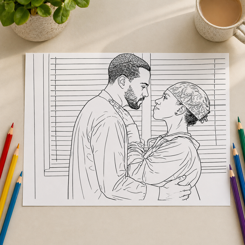 Grey’s Anatomy Inspired Colouring Book | 20 Page A4 Adult Colouring Book