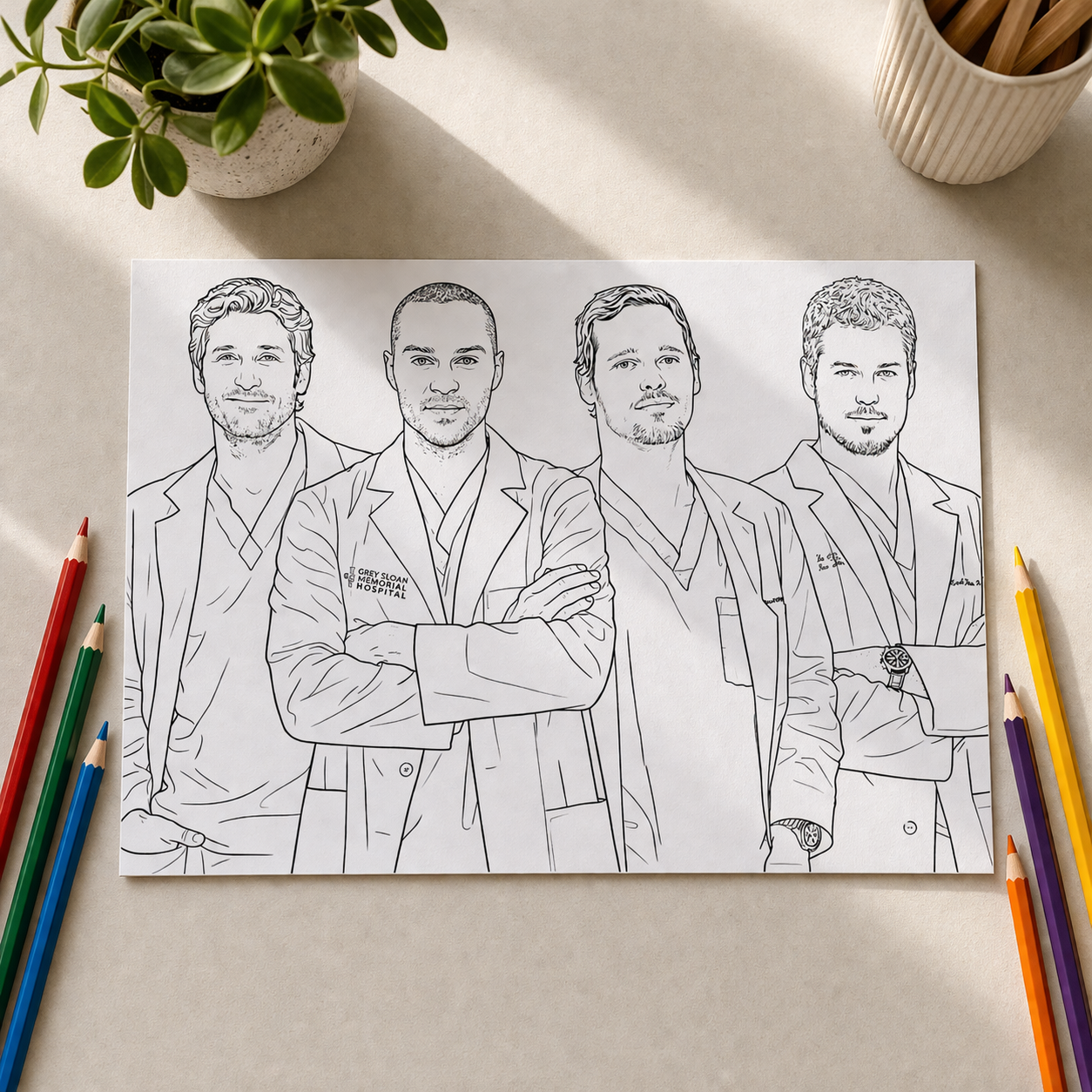 Grey’s Anatomy Inspired Colouring Book | 20 Page A4 Adult Colouring Book