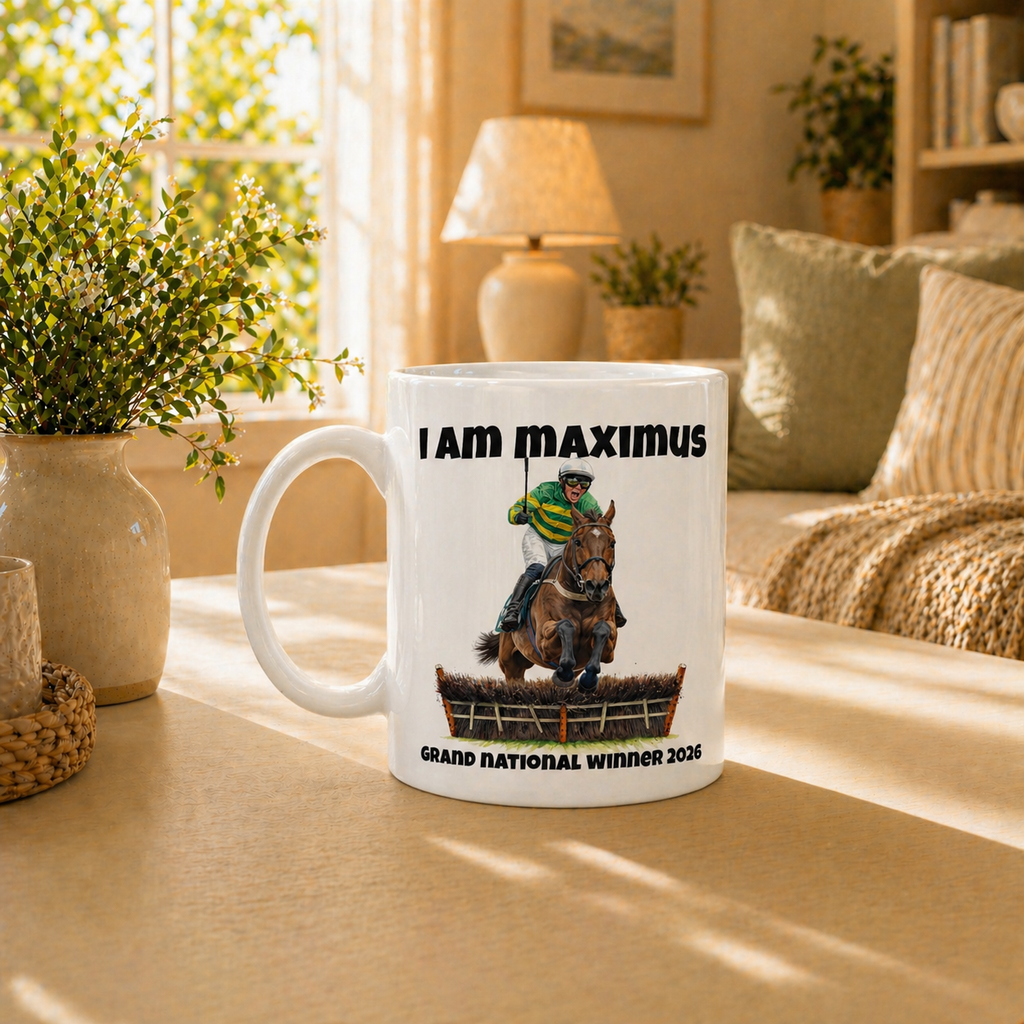 Grand National Mug – I Am Maximus / Betslip Design – Personalised Horse Racing Gift