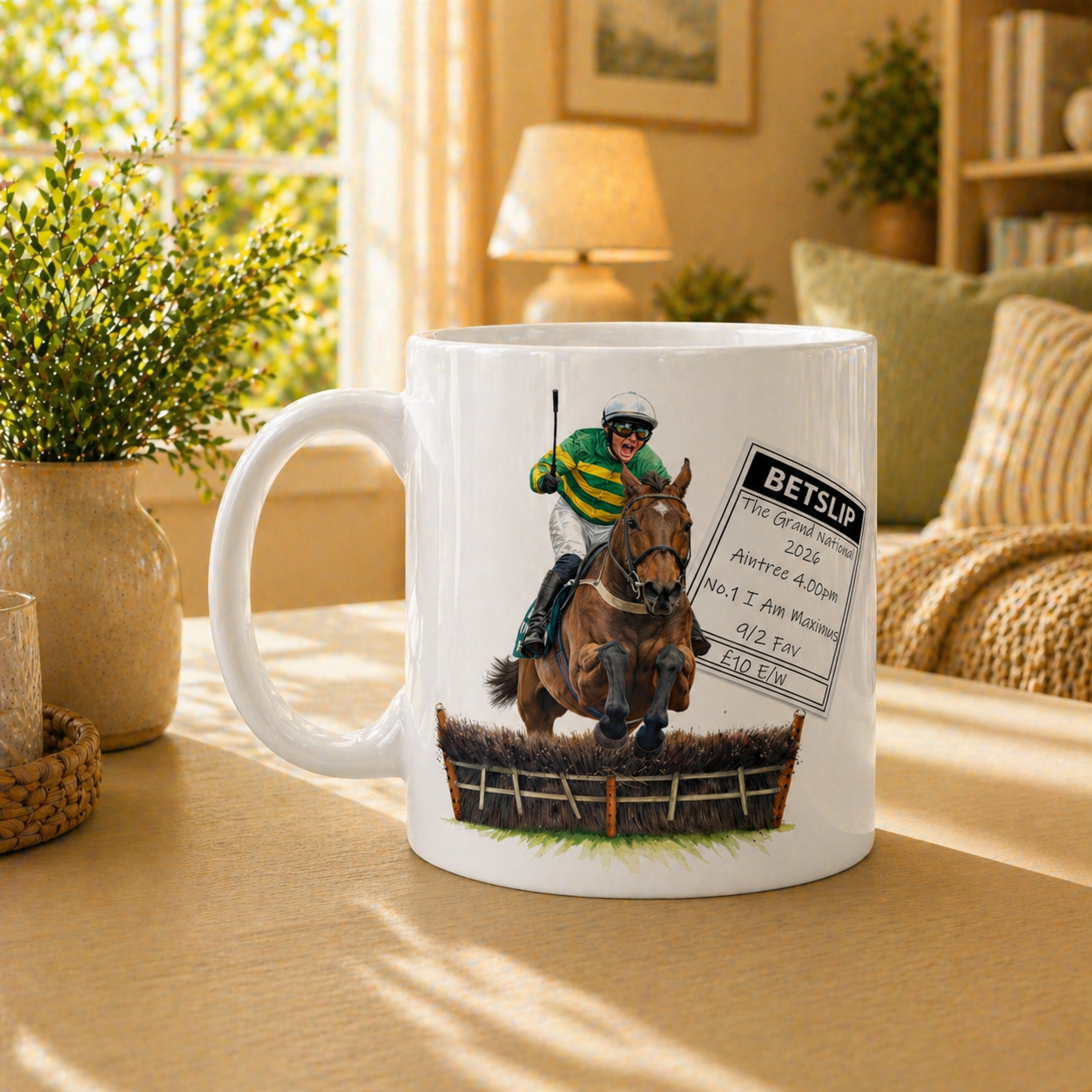 Grand National Mug – I Am Maximus / Betslip Design – Personalised Horse Racing Gift