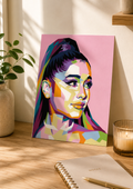 Ariana Grande Inspired Geometric Pop Art Print – A4 Unframed Matte Photo Print