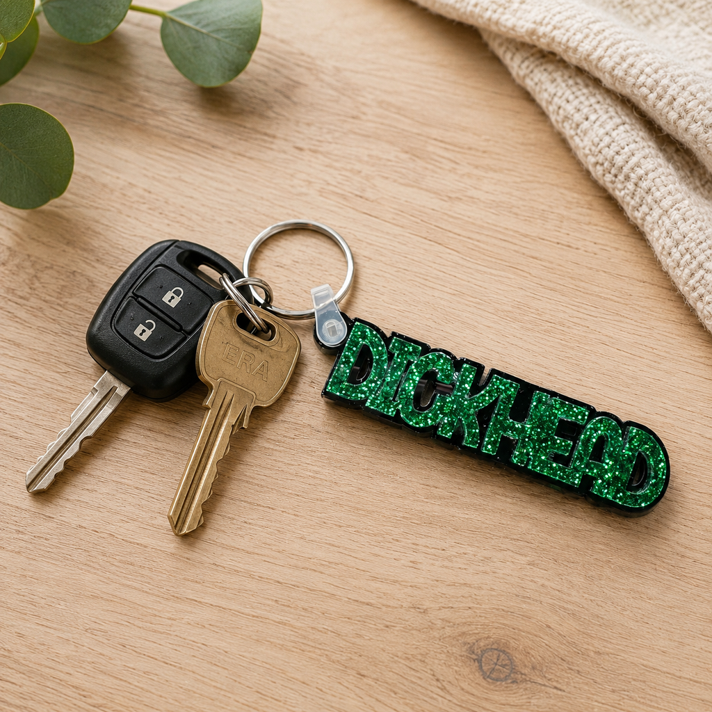 Funny Glitter Resin Swear Word Keyring | Handmade Acrylic Keychain | Novelty Gift for Friends, Birthdays & Secret Santa