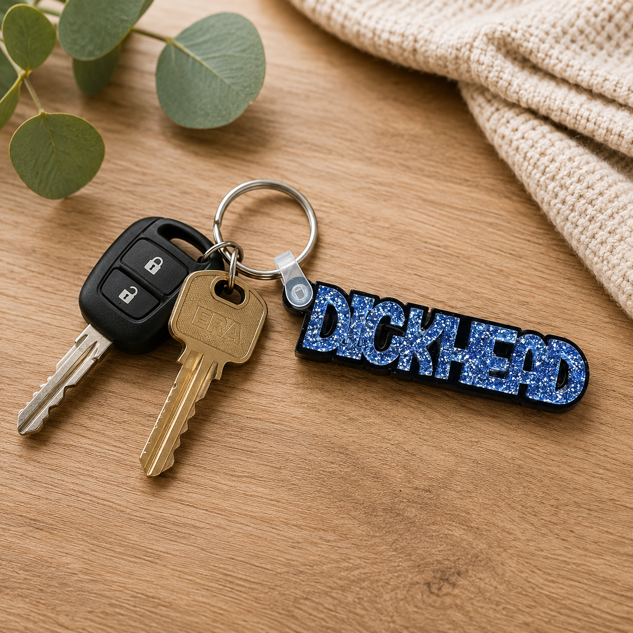 Funny Glitter Resin Swear Word Keyring | Handmade Acrylic Keychain | Novelty Gift for Friends, Birthdays & Secret Santa