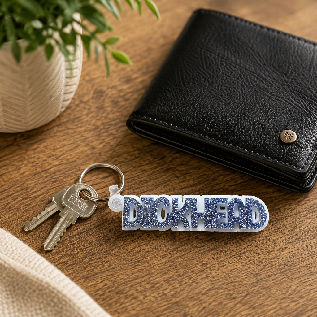 Funny Glitter Resin Swear Word Keyring | Handmade Acrylic Keychain | Novelty Gift for Friends, Birthdays & Secret Santa