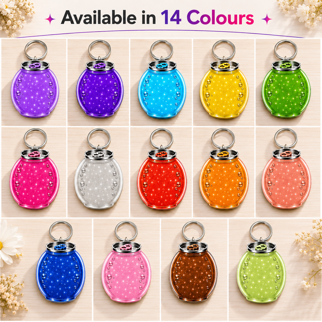 Personalised Glitter Soda Can Keyring | 14 Colours | Custom Name Keychain Gift