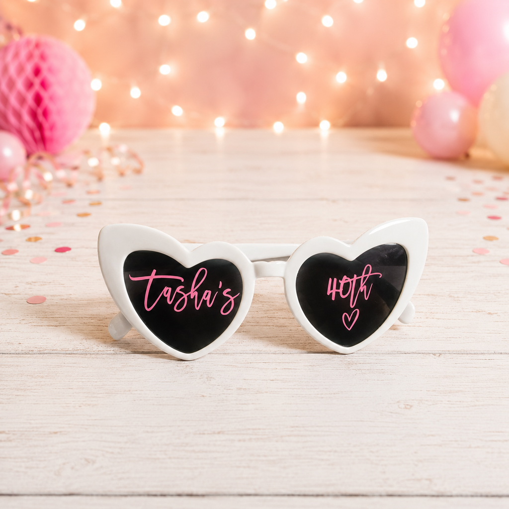Personalised Birthday Heart Sunglasses