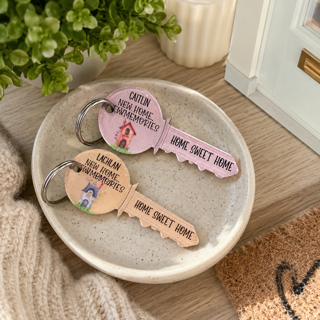 Personalised New Home Keyring | Housewarming Gift | New Home Keepsake