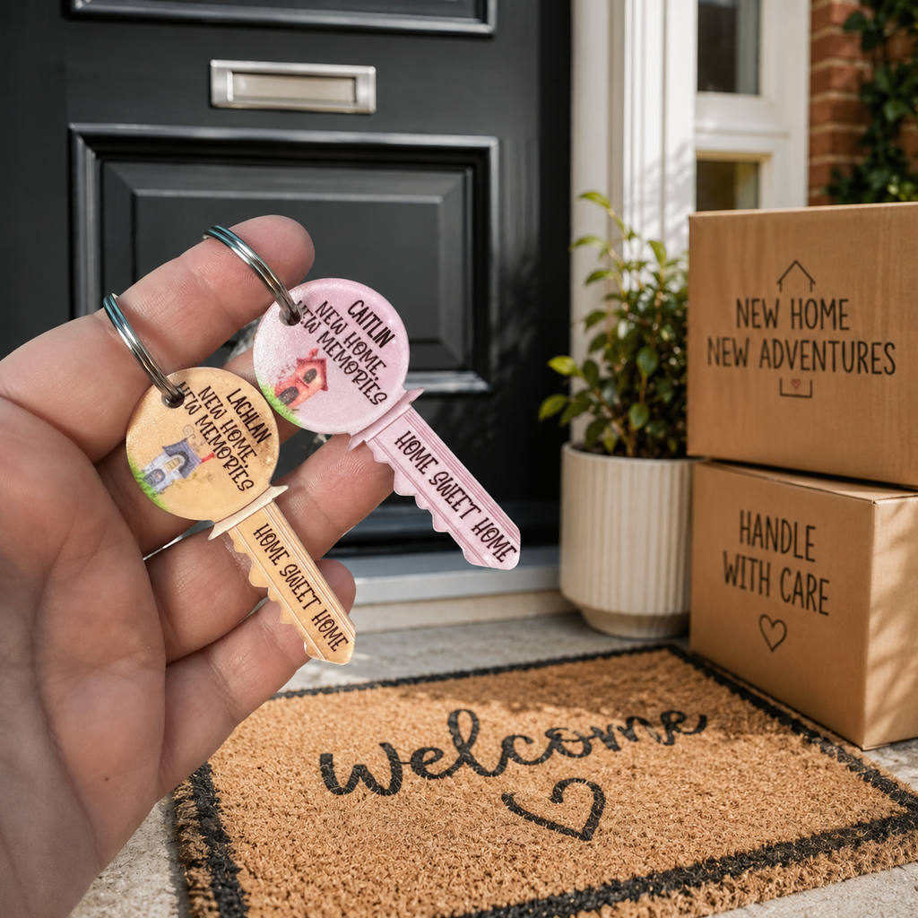 Personalised New Home Keyring | Housewarming Gift | New Home Keepsake