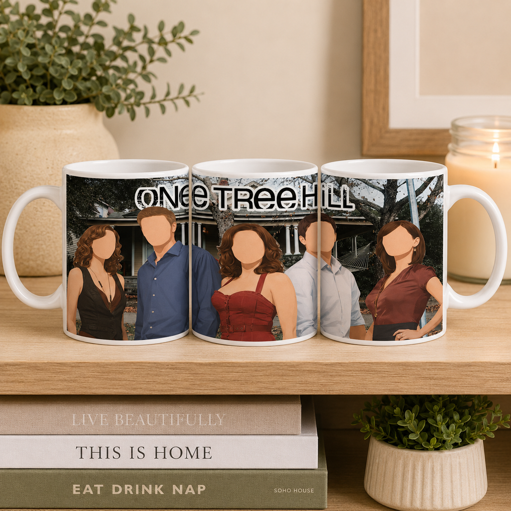 One Tree Hill Inspired Mug – Custom Faceless Character Design, TV Show Fan Gift, 11oz Ceramic Mug