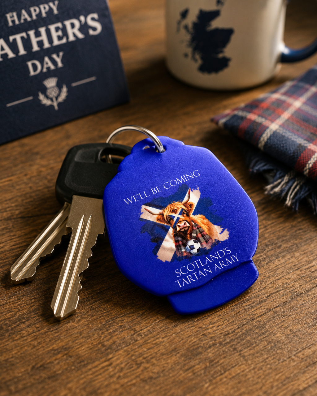 Scotland’s Tartan Army Acrylic Hoody Keyring – Scottish Football Fan Gift