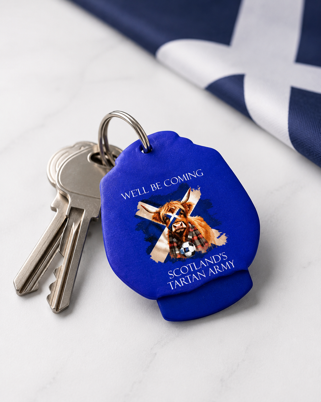 Scotland’s Tartan Army Acrylic Hoody Keyring – Scottish Football Fan Gift