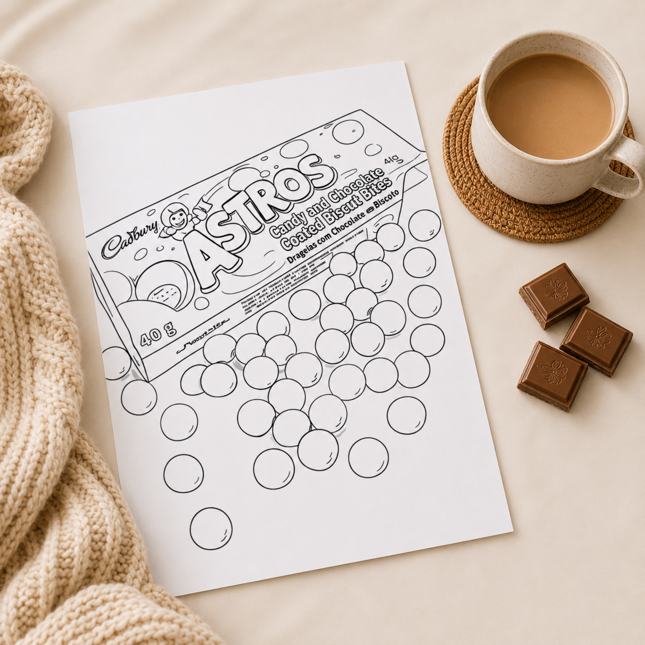 Nostalgia Food Colouring Book – Retro Snacks & Sweets A4 Colouring Pages