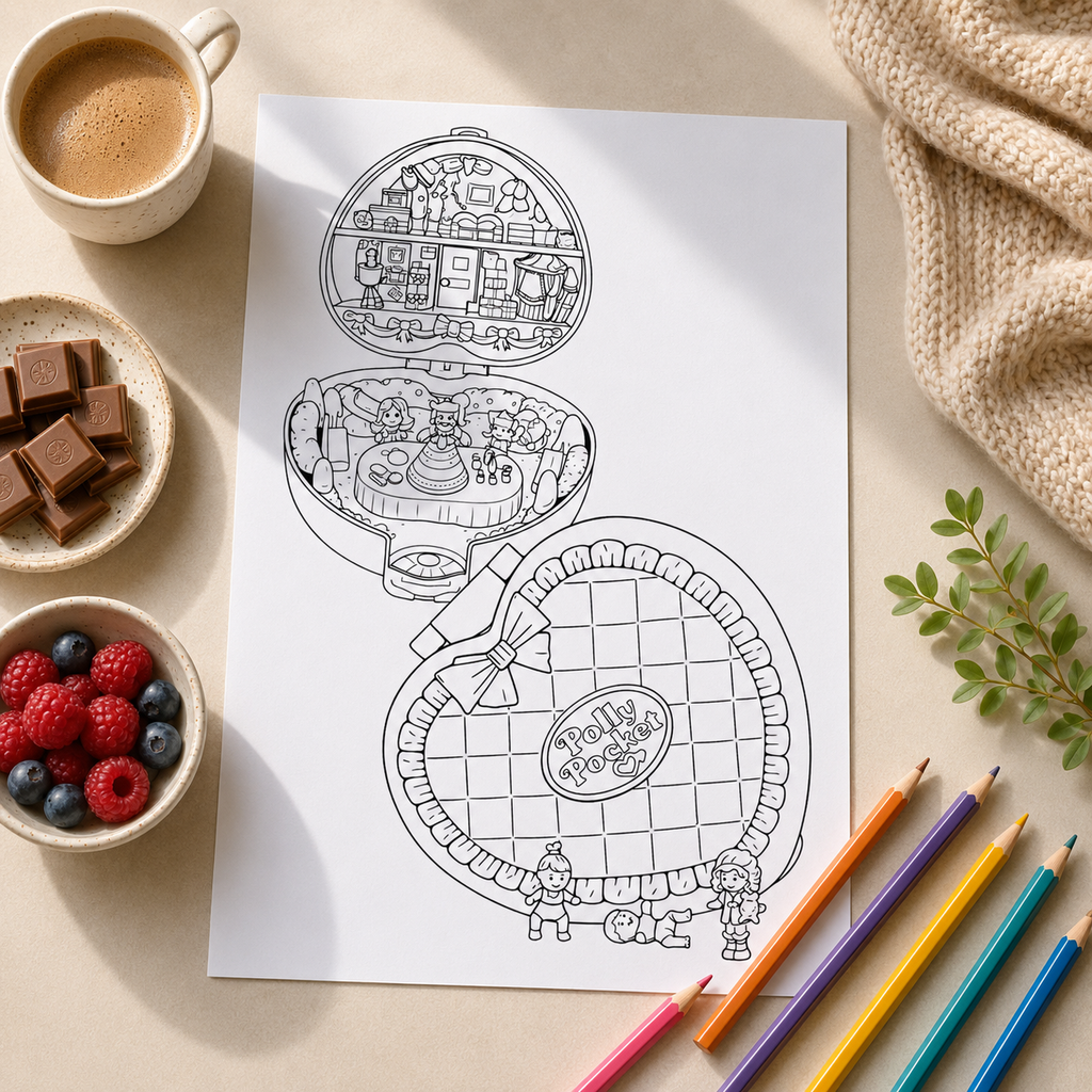 90s Nostalgia Colouring Book – 20 Page Retro Inspired A4 Colouring Book for Adults & Teens