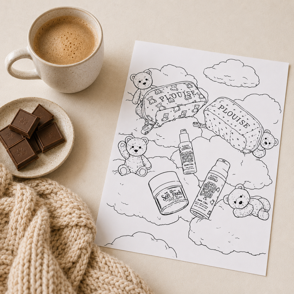 PLOUISE Inspired Colouring Book – 20 Page Beauty & Makeup Themed Colouring Book