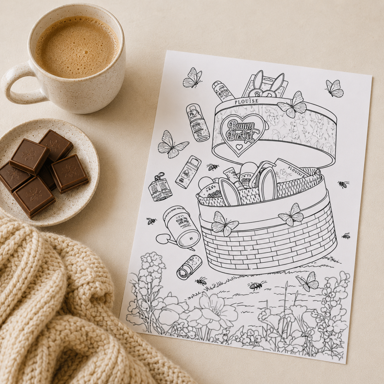 PLOUISE Inspired Colouring Book – 20 Page Beauty & Makeup Themed Colouring Book