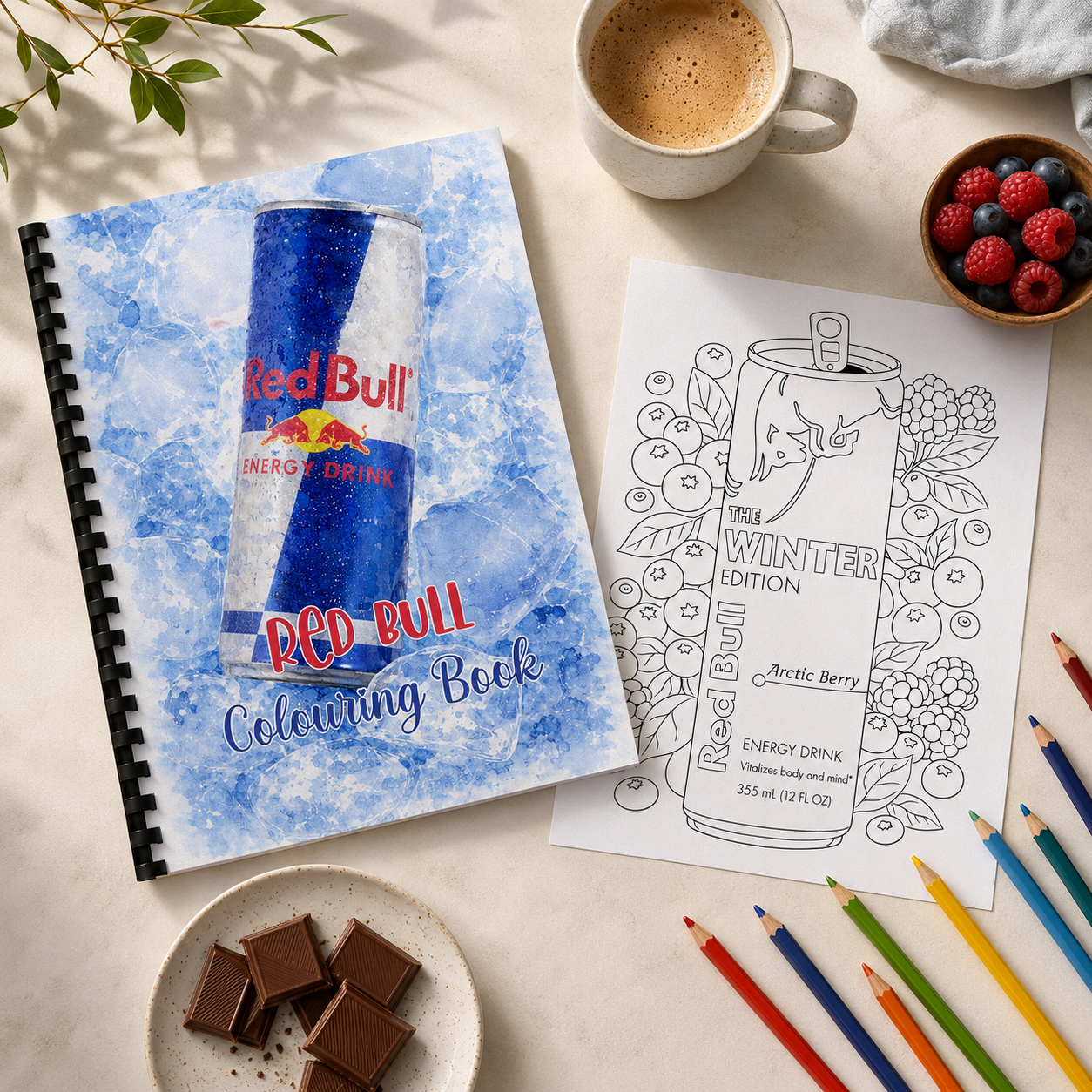 Red Bull Inspired Energy Drink Colouring Book