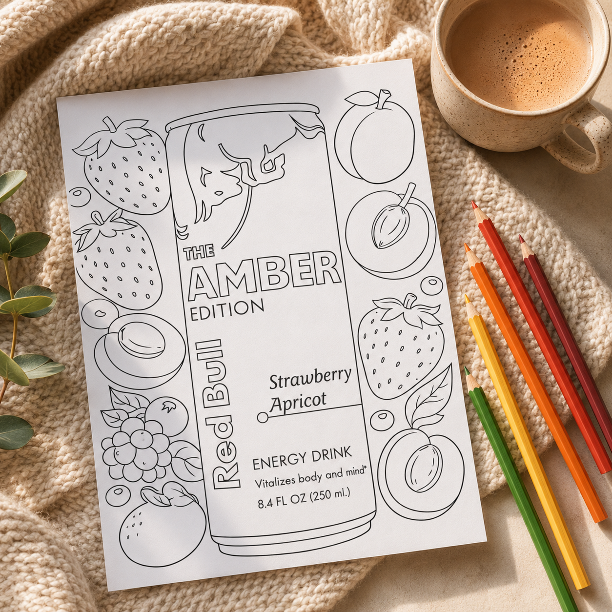 Red Bull Inspired Energy Drink Colouring Book